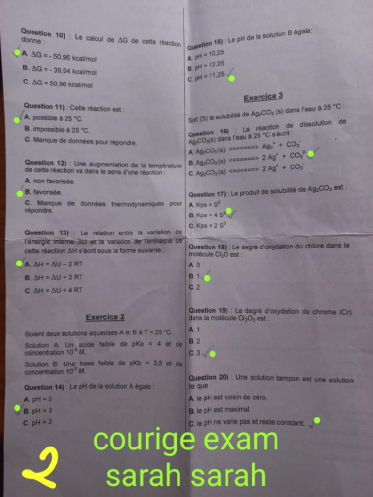 examens chimie generale pdf