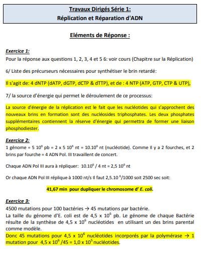 exercices biologie moleculaire